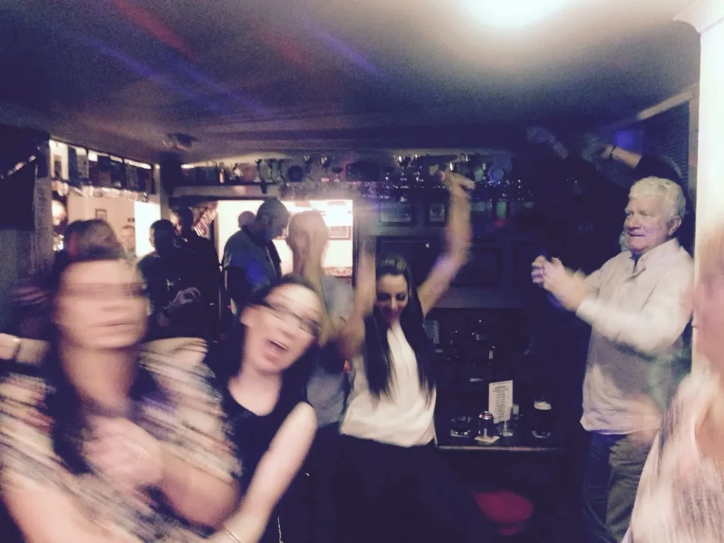 Busy dance floor during a live performance