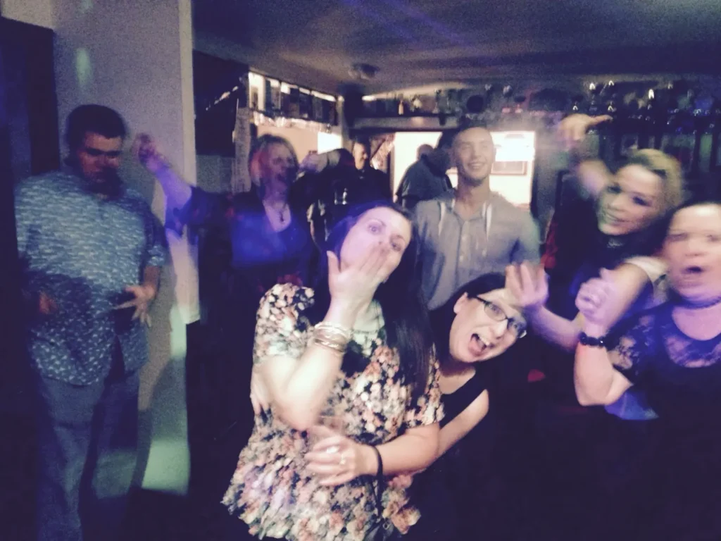 Guests enjoying a party performance
