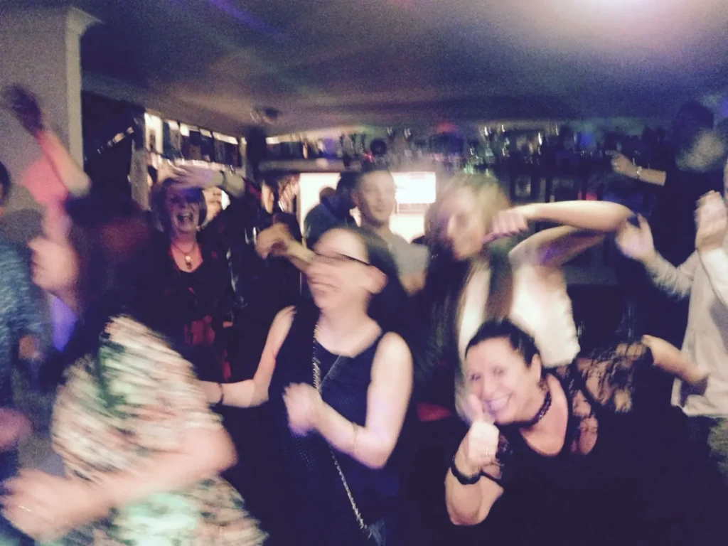 Crowd on the dance floor at a party